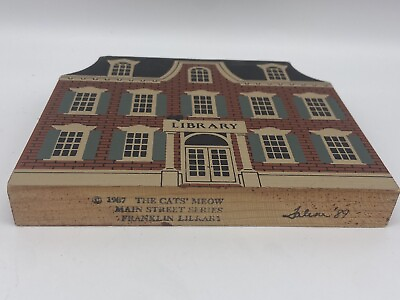 #ad The Cat#x27;s Meow Wood Collectibles Main Street Series quot;Franklin Libraryquot; 1989