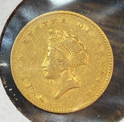 #ad 1855 Type 2 $1 Gold Tough Original AU CHRC