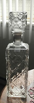 #ad Old Federal warning liqour decanter Diamond pattern