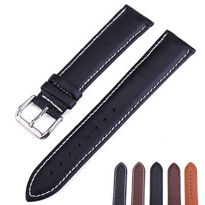 #ad 16mm 18mm 20mm 22mm 24mm Genuine Leather Watch Band Strap Bracelet