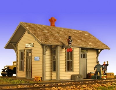 #ad Monroe Models HO Scale The Hickson Railroad Depot Train Laser Kit 2210