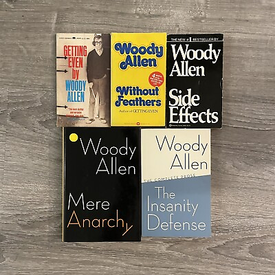 #ad Woody Allen 5 Book Lot Side Effect Without Flowers Getting Even Vtg Paperback