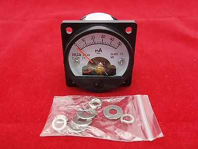 #ad 1PC DC 0 50MA Analog Ammeter Panel AMP Current Meter SO45 Cutout 45mm