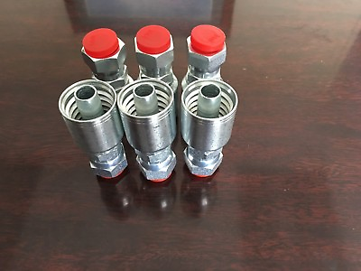 #ad 6 pc 10643 8 8  STYLE HYDRAULIC HOSE FITTINGS. 1 2quot; Hose 1 2quot; FEMALE JIC