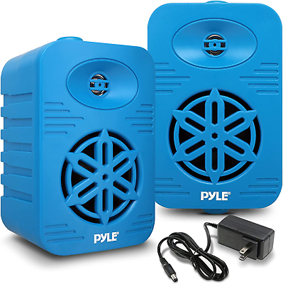#ad usa Bluetooth Indoor Outdoor Speakers Pair 500 Watt Dual Waterproof 5.25” 2 Way