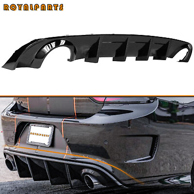 #ad Fits 2015 2024 Dodge Charger SRT OE Style Rear Bumper Diffuser Lip Gloss Black