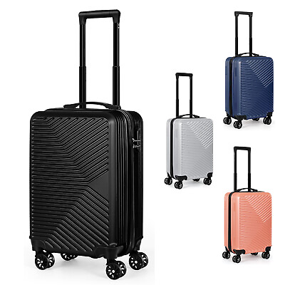 #ad 20quot; Carry on Suitcase Hardshell Lightweight ABS Travel Luggage w Spinner Wheels