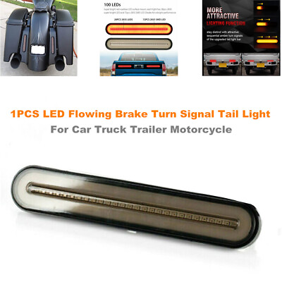 #ad 1PCS LED 3in1 Trunk Tail Light Bar Strobe Turn Signal Flowing Brake Stop Trailer