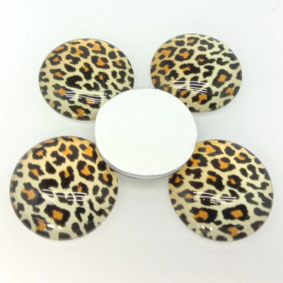 #ad 5pcs Leopard Print Leopard Skin Cabochon 25mm Glass Dome for Necklace Bracelet L