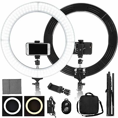#ad 19quot; LED SMD Ring Light Kit with Stand Dimmable 6000K for Makeup Phone Camera