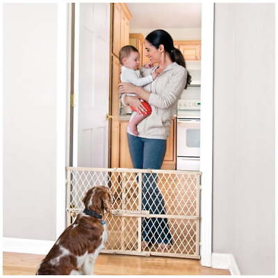 #ad Position amp; Lock Adjustable Wood Baby Gate Infants Toddlers amp; Pets 26quot; 42quot;