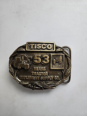 #ad Vintage Tisco 53 Years Tractor Implement Supply Belt Buckle