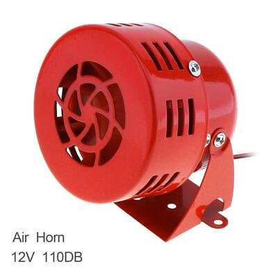 #ad Universal 12V Motor Driven Metal Alarm Siren Air Raid Red Air Horn 110dB Loud