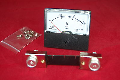 #ad DC 150A Analog Ammeter Panel AMP Current Meter DC 0 150A 67*70MM with Shunt