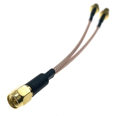 #ad RG316 Cable SMA Male Plug to 2x SMA Female Jack Bulkhead Connector Y Spllite lot