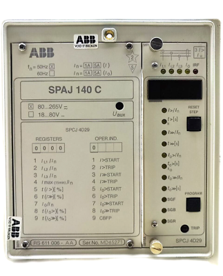 #ad ABB SPAJ 140 C COMBINED OVERCURRENT AND EARTH FAULT RELAY WITH SPCJ 4D29 MODULE