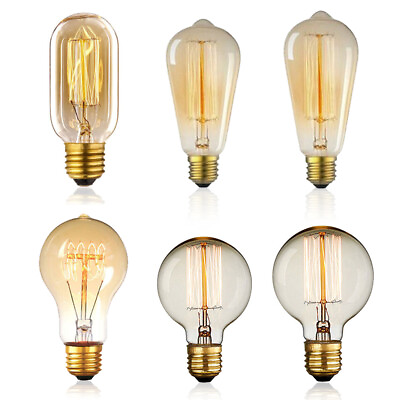 #ad #ad Edison Bulb Filament Incandescent Light Vintage 40W 60W Equivalent 4W 6W E26