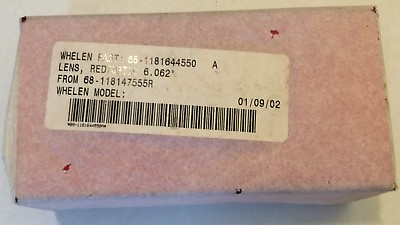 #ad NEW w Label Whelen Lens 68 1181644550 Red Optic 6.062”