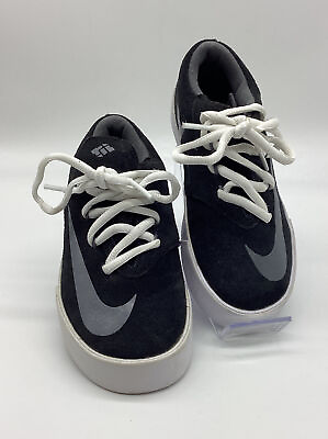 #ad Nike Boys KD Vulc GS Black Gray Suede Sneakers 642085 001 Sz. 11C