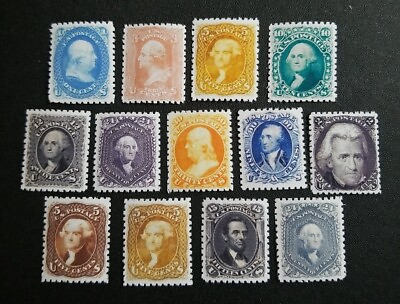 #ad US Stamps Sc #63 78 1861 1866 Civil War Issue Collection Stamp Replica Set