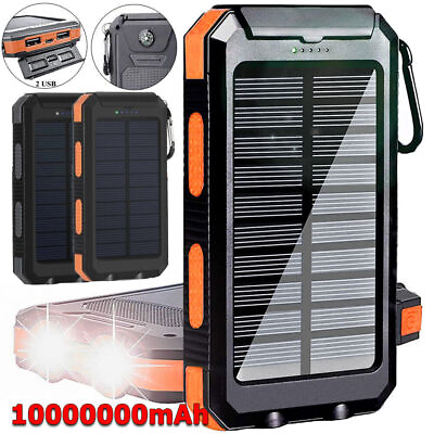#ad 2024 Super 10000000mAh USB Portable Charger Solar Power Bank For Cell Phone