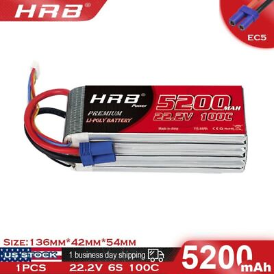 #ad HRB 6S 5200mAh 22.2V LiPo Battery Deans for RC Heli Airplane Quad Car Truck Boat