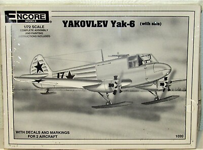 #ad #ad Encore #1020 Yakovlev Yak 6 with skis Model Kit 1:72 Scale NIB NOS