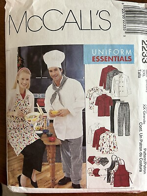 #ad Lot Of 2–McCalls’s 2233 Chef Cook Apron Uncut Patterns Medium And XX Large