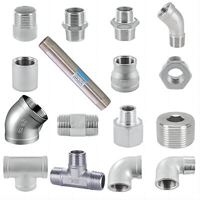 #ad Stainless Steel Pipe Fittings 1 8quot; 1 4quot; 3 8quot; 1 2quot; 3 4quot; to 4 inch BSP Threaded