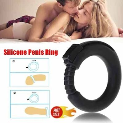 #ad Male Adjustable Silicone Penis Cock Ring Enhancer Prolonging Delay Ejaculation