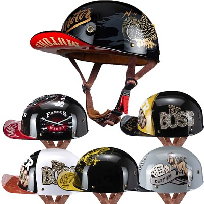 #ad New Motorcycle Half Helmet Open Face Helmets Baseball Cap Helmet Scooter Helmet