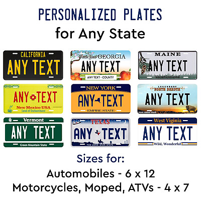 #ad Personalize Custom License Plate Tag for Any State Auto Car Motorcycle ATV Moped