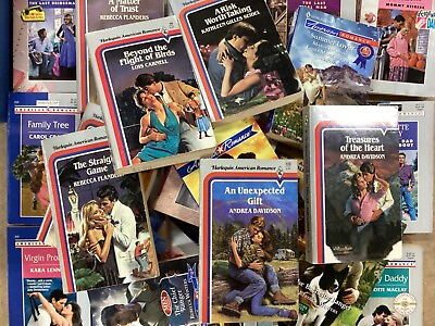 #ad Bookseller Bargain Lot #01 Harlequin American Romance Var. Covers Box of 45 PB’s