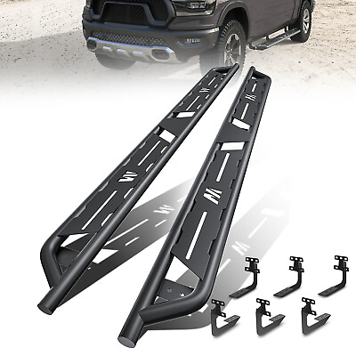 #ad #ad Pair Running Boards Side Steps Nerf Bars For 2019 2024 Ram 1500 Crew Cab