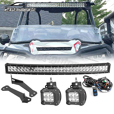 #ad For 2014 2023 Polaris RZR XP1000 32quot; Roof Curved Light Bar Mount KitAux LED Pod