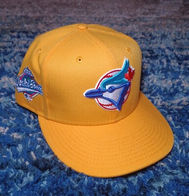 #ad #ad New Era Toronto Blue Jays MLB World Series 92#x27; Yellow Taxi Fitted Hat 7 5 8