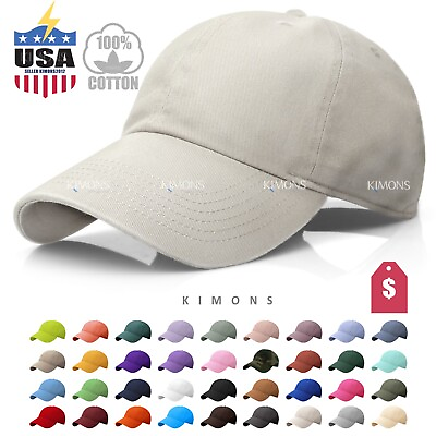 #ad Cotton Baseball Cap Ball Dad Hat Adjustable Plain Solid Washed Men Washed PC
