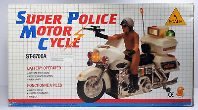 #ad SUN TA VTG 80#x27;s B O 14#x27;#x27; 1 6 SCALE SUPER POLICE MOTORCYCLE UNUSED NEEDS REPAIR