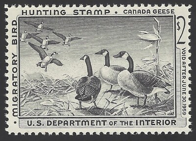 #ad #ad US Scott #RW25MNH OG XF 1958 US Federal Duck Stamp