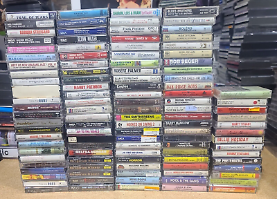 #ad 100 Cassete tapes lot wholesale bulk Various artists assorted rock pop jazz