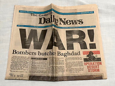 #ad WAR Gulf War 1991 January 17 Camarillo California Daily Newspaper Section A