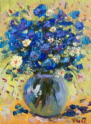 #ad Flowers Painting Original Oil Still Life Impasto Impressionist Floral art signed
