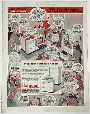 #ad 1941 magazine ad for Hotpoint Appliances quot;Just Around Our Cornerquot; comic family
