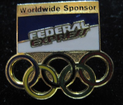#ad Olympic Federal Express Worldwide Sponsor Hat Lapel Pin USOC