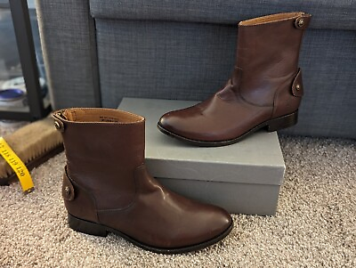 #ad Frye Boots Brown Sz 9M Mexico Ankle Zipper Free Shipping