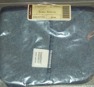 #ad Longaberger Denim Fabric LINER ONLY Serve Around NO Basket cut for Quilting