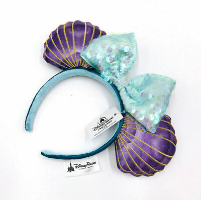 #ad #ad Disney Parks Minnie Ears Limited Party Mermaid Ariel Purple Iridescent Headband