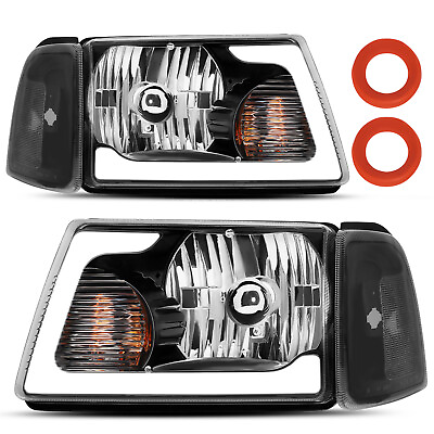 #ad LED Bar 01 11 For Ford Ranger Pickup Truck LED Running Light Black Headlights