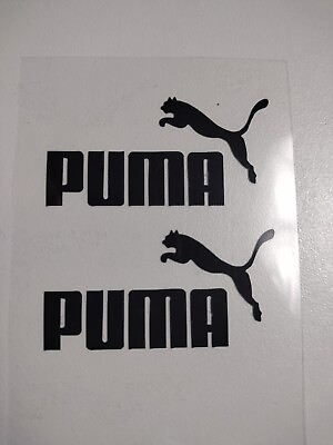 #ad TWO quot;Puma Logo Decals: 4 Inch Each Black Iron On Elegance Unleashed quot;