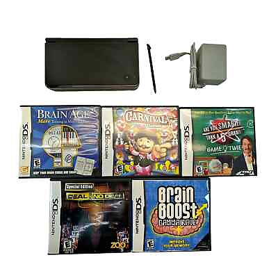 #ad Black Nintendo DSi XL Console Bundle with Games Charger and Stylus READ DESC